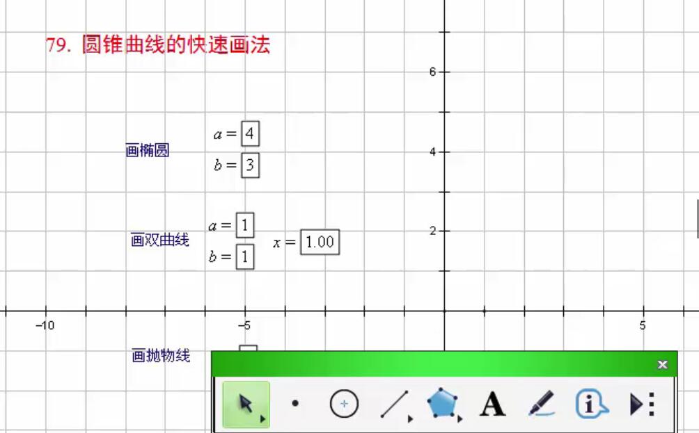 例79  圆锥曲线的快速画法